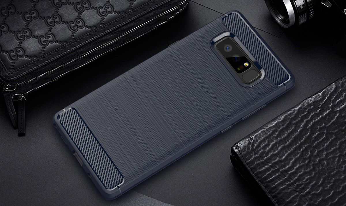 Samsung Galaxy Note 8 Geborsteld TPU Hoesje Blauw afbeelding 7