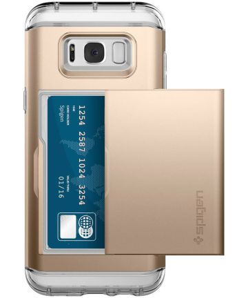 Spigen Crystal Wallet Hoesje Samsung Galaxy S8 Goud Hoesjes