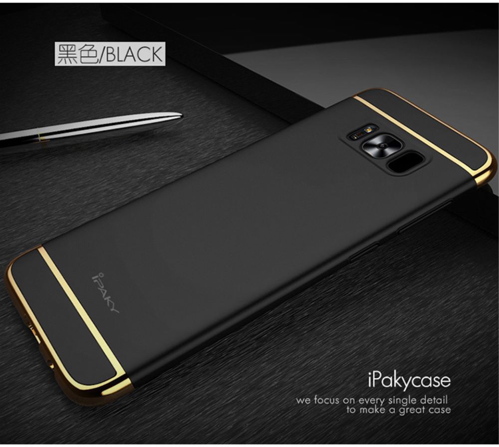 Ipaky Plated Back Cover voor uw Samsung Galaxy S8 Zwart afbeelding 2
