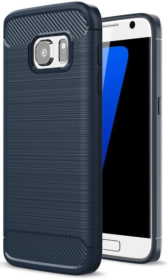Samsung Galaxy S7 Geborsteld Hoesje Blauw afbeelding 1