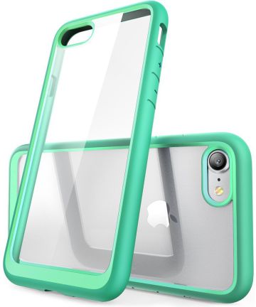 Transparant Apple iPhone 7 / 8 Hoesje met Bumper Groen Hoesjes