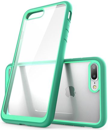 Transparant Apple iPhone 7 Plus / 8 Plus Hoesje met Bumper Groen Hoesjes
