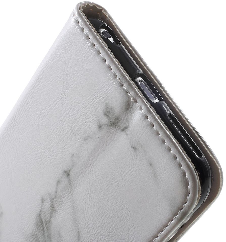 Apple iPhone 6S Marmer Portemonnee Hoesje Wit afbeelding 7