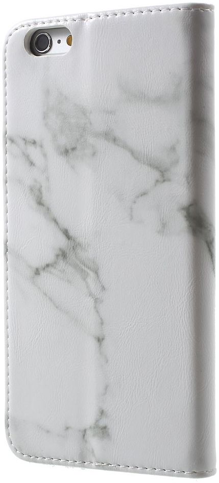 Apple iPhone 6S Marmer Portemonnee Hoesje Wit afbeelding 8