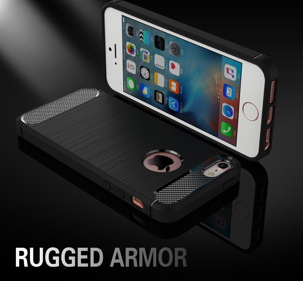 Apple iPhone 5(S)/SE Geborsteld TPU Hoesje Grijs afbeelding 7