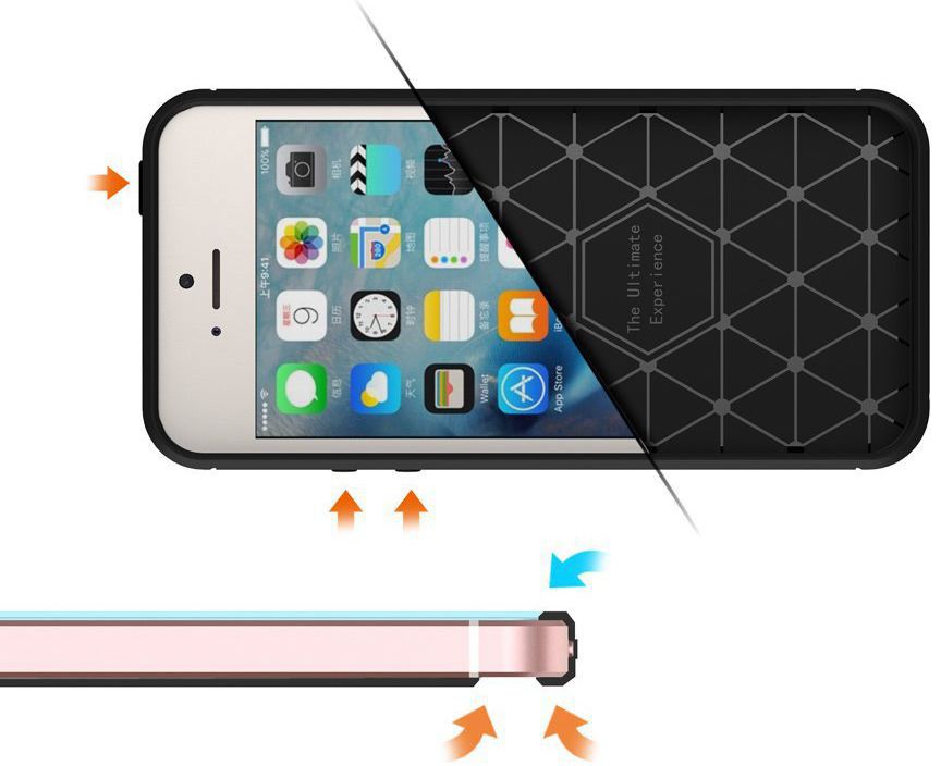 Apple iPhone 5(S)/SE Geborsteld TPU Hoesje Grijs afbeelding 10