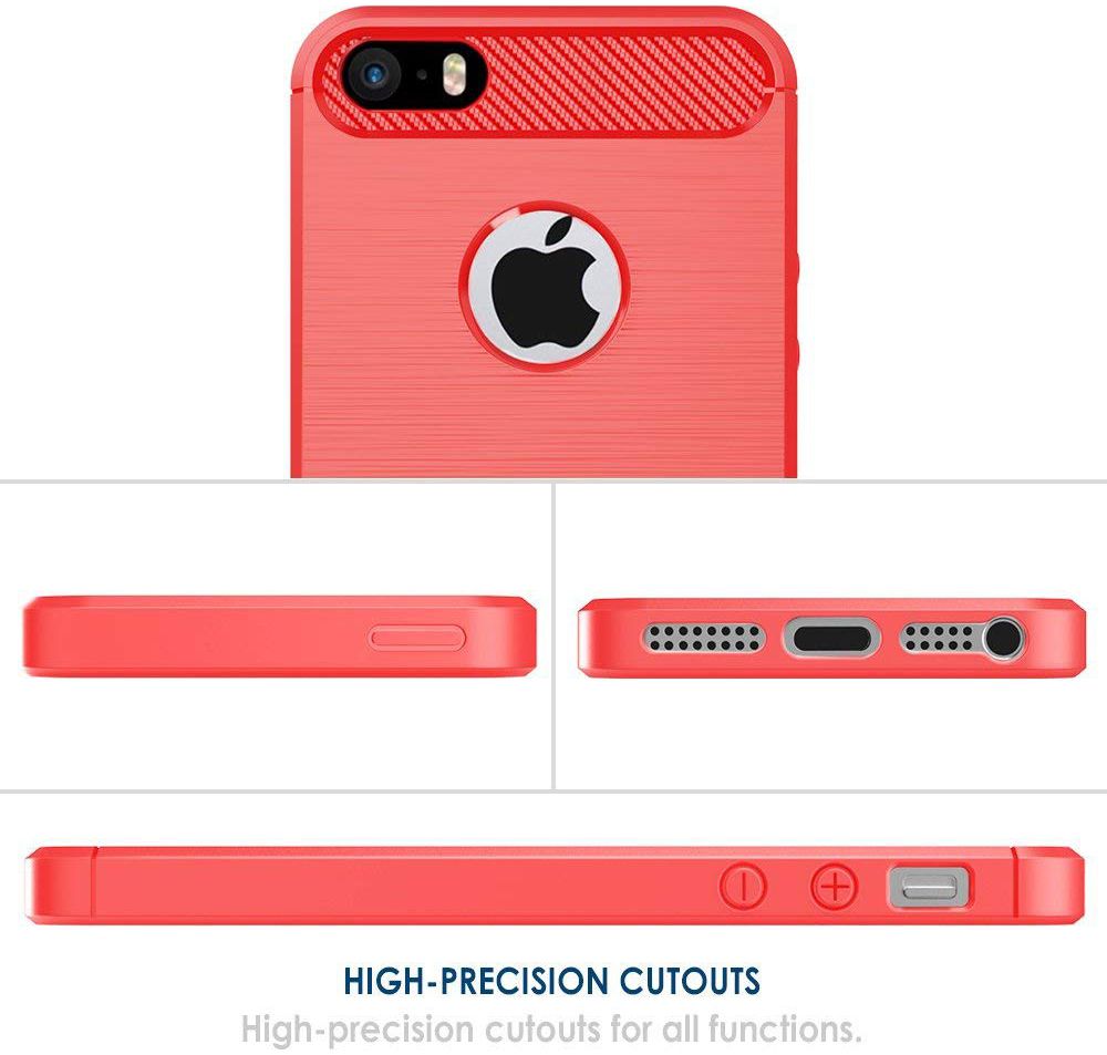 Apple iPhone 5(S)/SE Geborsteld TPU Hoesje Rood afbeelding 7