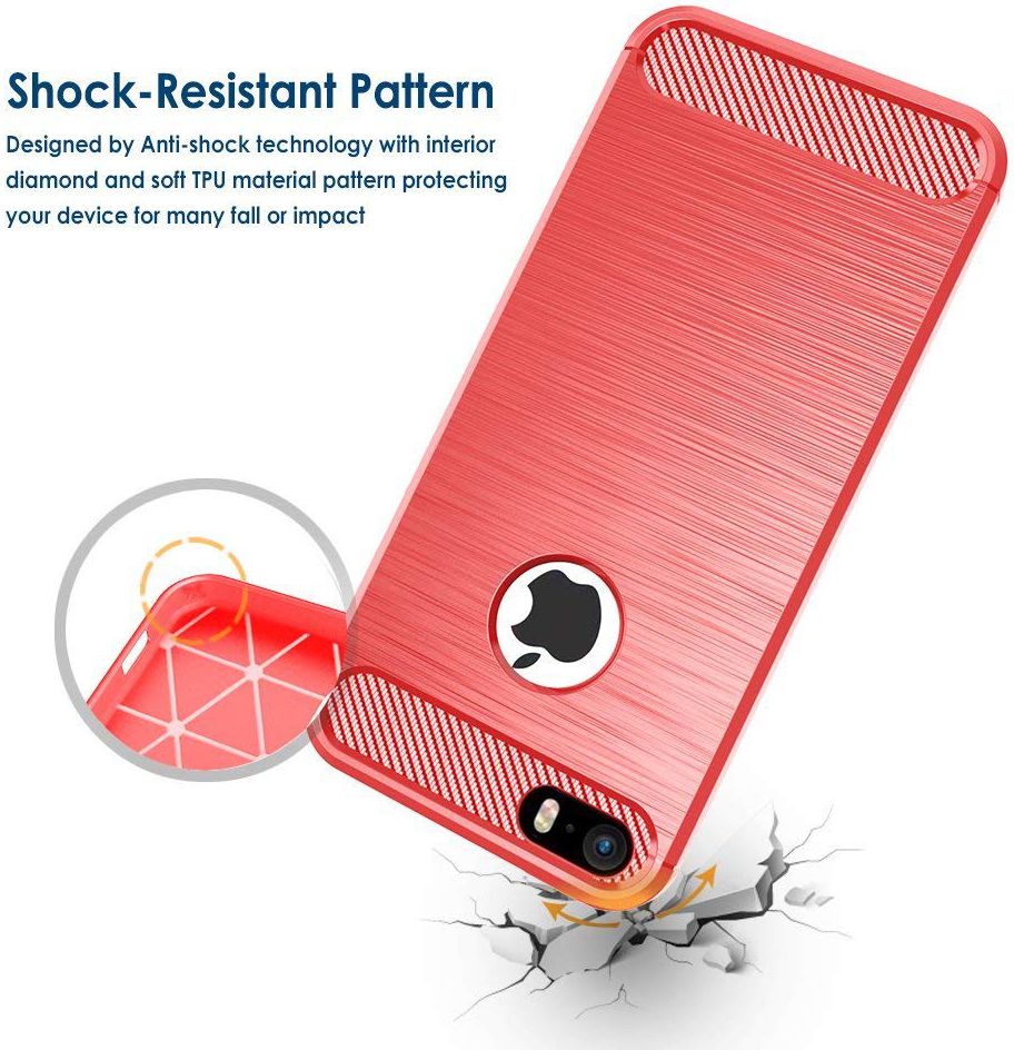 Apple iPhone 5(S)/SE Geborsteld TPU Hoesje Rood afbeelding 5