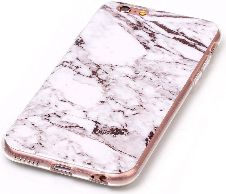 Apple iPhone 6 / 6S TPU Hoesje Marmer Wit afbeelding 3