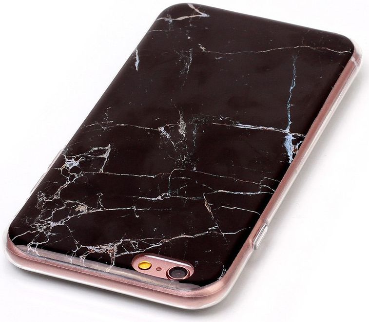 Apple iPhone 6 / 6S TPU Hoesje Marmer Zwart afbeelding 5