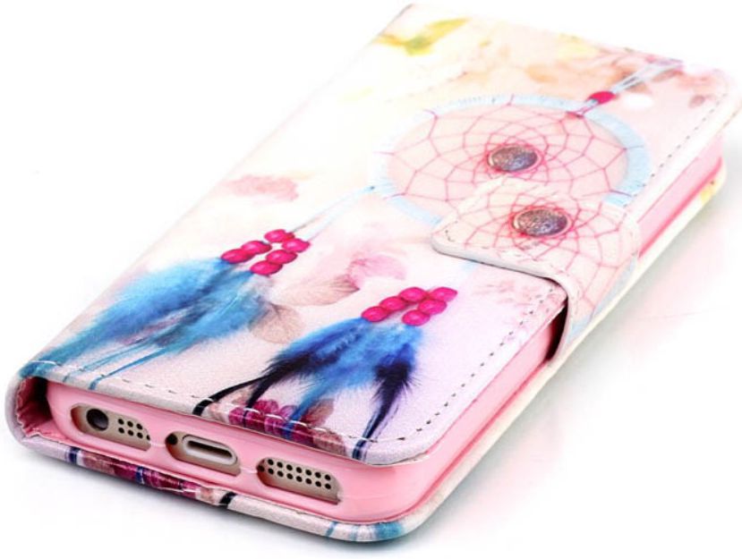 Apple iPhone 5 / 5S / SE Portemonnee Hoesje met Dromenvanger Print afbeelding 4