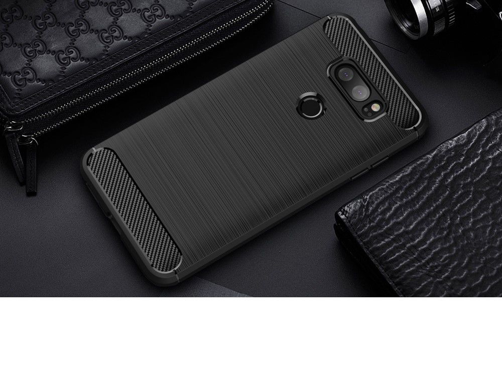 LG V30 / V30S Geborsteld TPU Hoesje Zwart afbeelding 11