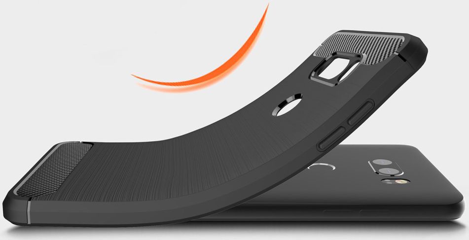 LG V30 / V30S Geborsteld TPU Hoesje Zwart afbeelding 4