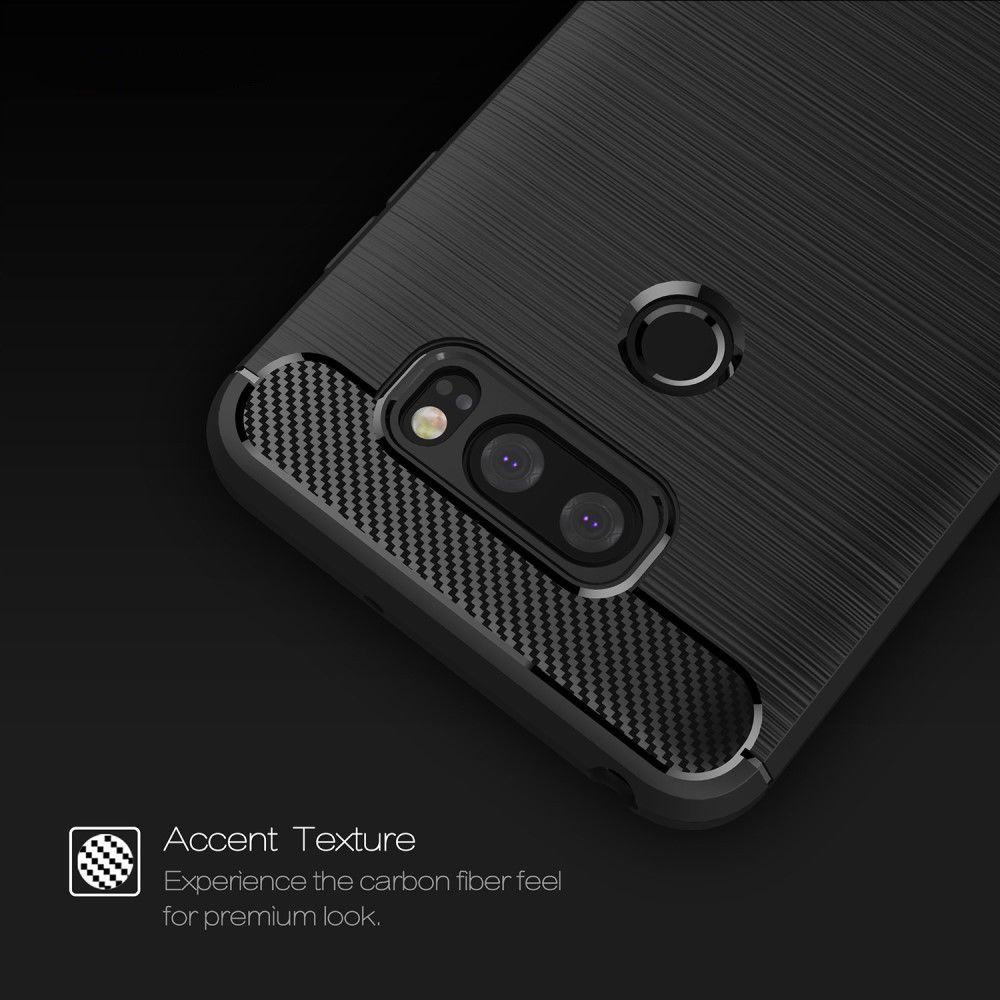 LG V30 / V30S Geborsteld TPU Hoesje Zwart afbeelding 8