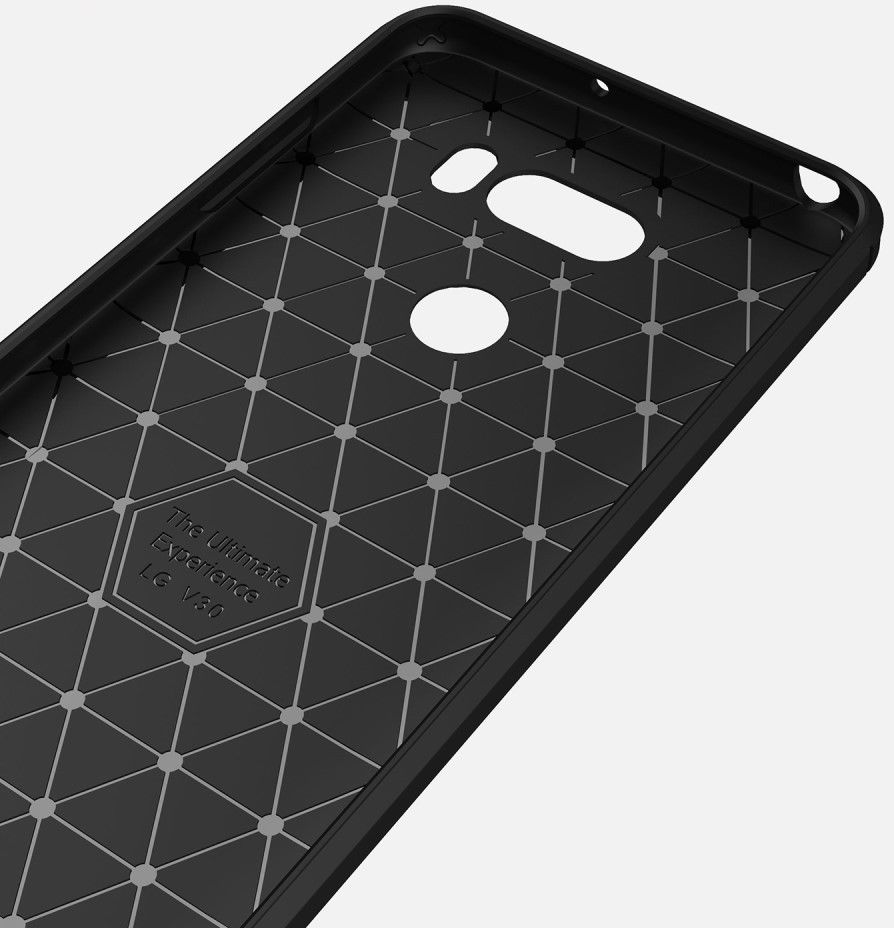 LG V30 / V30S Geborsteld TPU Hoesje Zwart afbeelding 9