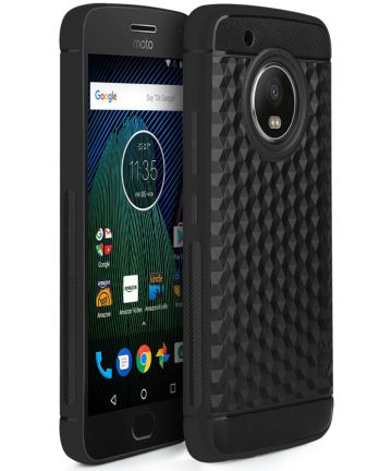 Motorola Moto G5 Geometrisch TPU Hoesje Zwart Hoesjes