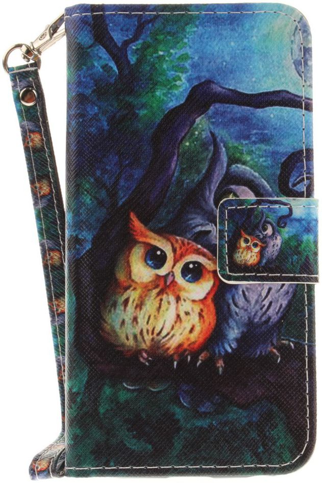 Samsung Galaxy J3 (2017) Portemonnee Hoesje met Uil Print afbeelding 1