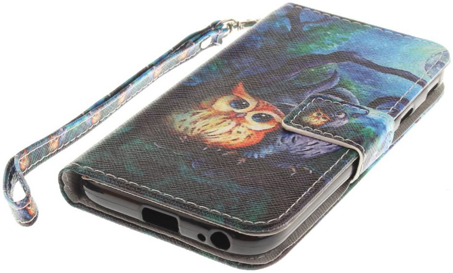 Samsung Galaxy J3 (2017) Portemonnee Hoesje met Uil Print afbeelding 5
