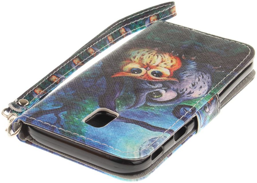 Samsung Galaxy J3 (2017) Portemonnee Hoesje met Uil Print afbeelding 6