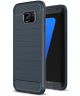 Samsung Galaxy S7 Edge Geborsteld TPU Hoesje Blauw