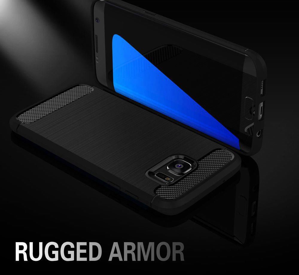 Samsung Galaxy S7 Edge Geborsteld TPU Hoesje Blauw afbeelding 5