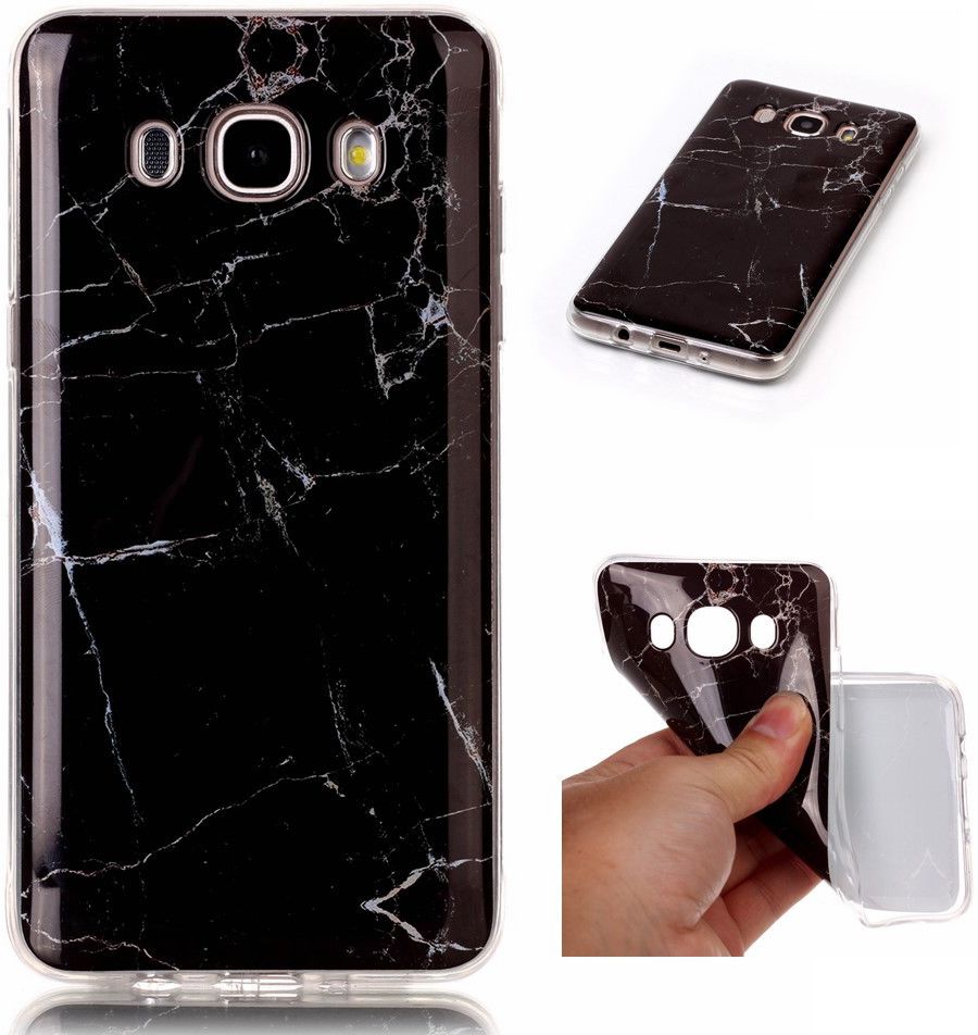 Samsung Galaxy J5 (2016) TPU Hoesje Marmer Zwart afbeelding 1