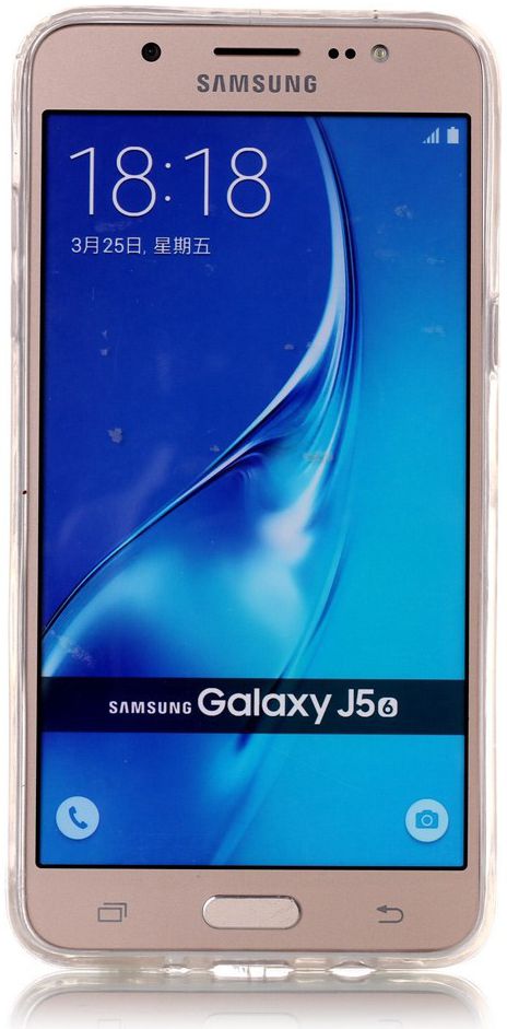 Samsung Galaxy J5 (2016) TPU Hoesje Marmer Zwart afbeelding 2