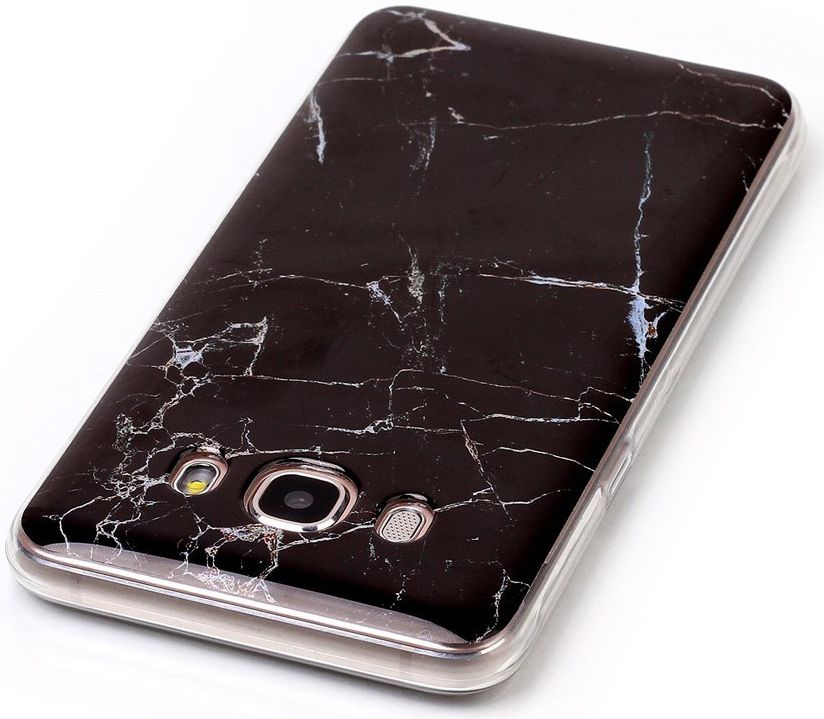 Samsung Galaxy J5 (2016) TPU Hoesje Marmer Zwart afbeelding 5