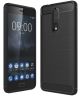 Nokia 8 Geborsteld TPU Hoesje Zwart