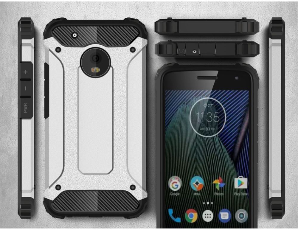 Motorola Moto G5 Plus Hybride Hoesje Blauw afbeelding 3