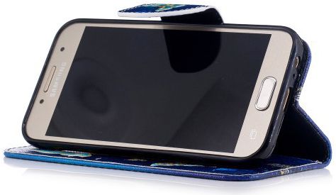 Samsung Galaxy A3 (2017) Portemonnee Hoesje met Vlinders Print Blauw afbeelding 3