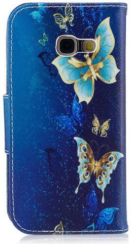 Samsung Galaxy A3 (2017) Portemonnee Hoesje met Vlinders Print Blauw afbeelding 5