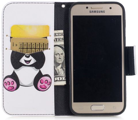 Samsung Galaxy A3 (2017) Portemonnee Hoesje met Panda Print afbeelding 2