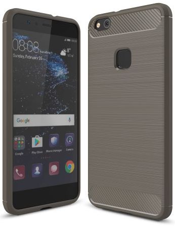 Huawei P10 Lite Geborsteld TPU Hoesje Grijs afbeelding 1