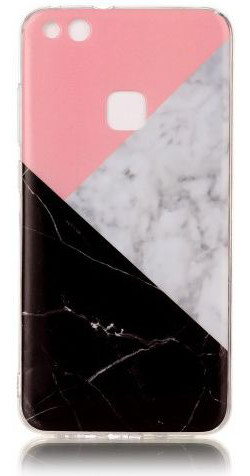 Huawei P10 Lite TPU Hoesje met Marmer Opdruk Roze afbeelding 1
