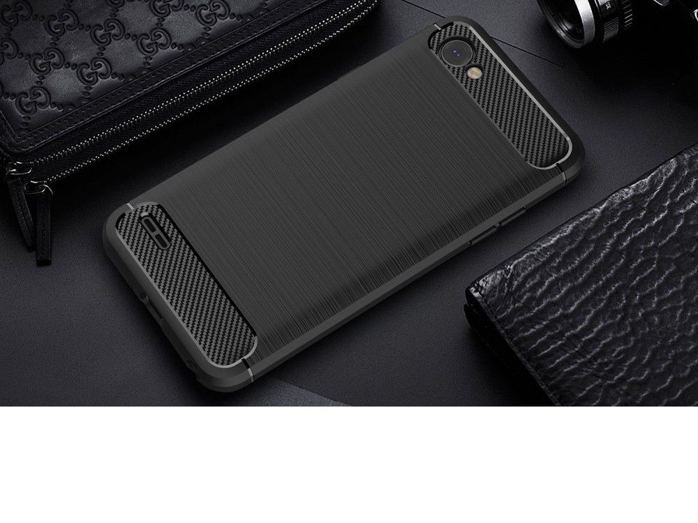 LG Q6 Geborsteld TPU Hoesje Zwart afbeelding 11