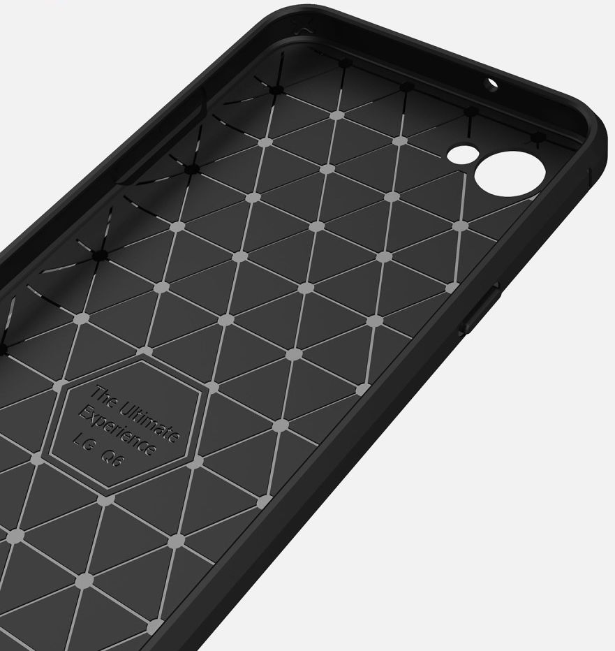 LG Q6 Geborsteld TPU Hoesje Zwart afbeelding 10