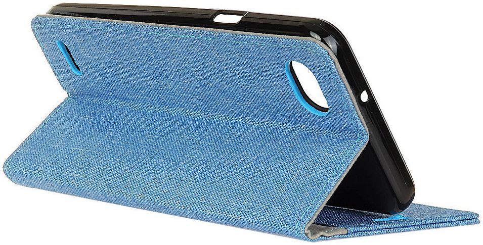 LG Q6 Linnen Portemonnee Hoesje Blauw afbeelding 3