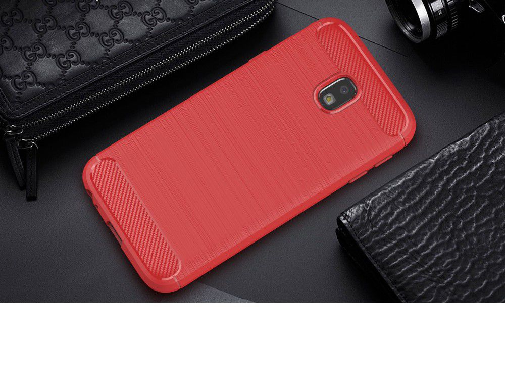 Samsung Galaxy J3 (2017) Geborsteld TPU Hoesje Rood afbeelding 2