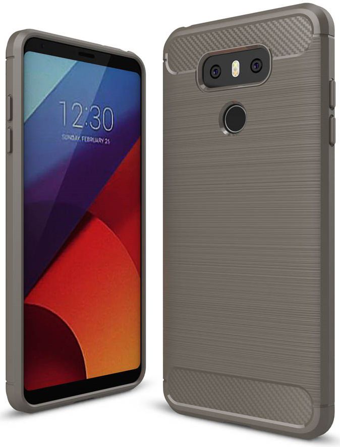 LG G6 Geborsteld TPU Hoesje Grijs afbeelding 1