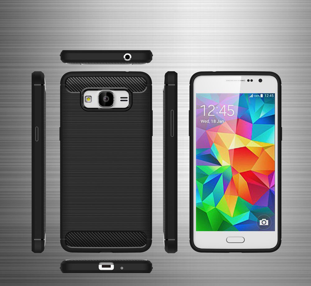 Samsung Galaxy Grand Prime Geborsteld TPU Hoesje Zwart afbeelding 6