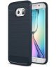 Samsung Galaxy S6 Edge Geborsteld TPU Hoesje Blauw