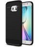 Samsung Galaxy S6 Edge Geborsteld TPU Hoesje Zwart
