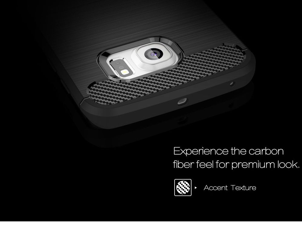 Samsung Galaxy S6 Edge Geborsteld TPU Hoesje Zwart afbeelding 8