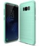 Samsung Galaxy S8 Geborsteld TPU Hoesje Groen