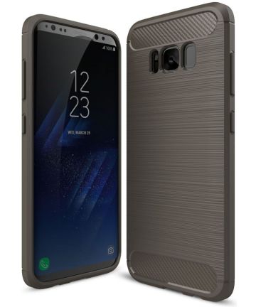 Samsung Galaxy S8 Geborsteld TPU Hoesje Grijs Hoesjes
