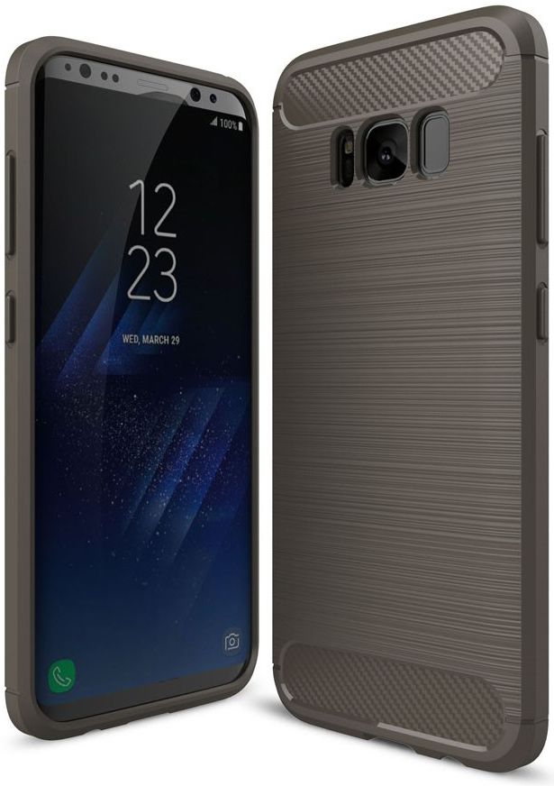 Samsung Galaxy S8 Geborsteld TPU Hoesje Grijs afbeelding 1