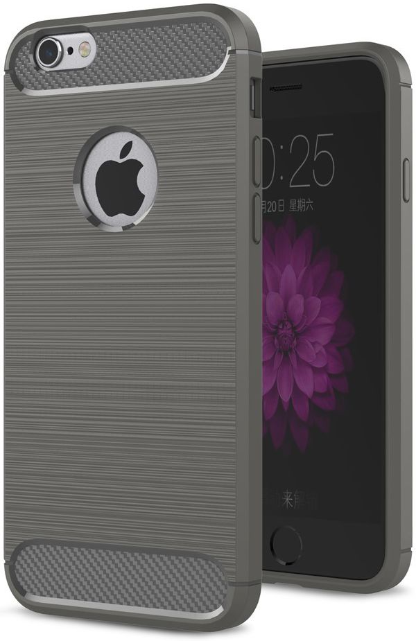 Apple iPhone 6S Plus Geborsteld TPU Hoesje Grijs afbeelding 1