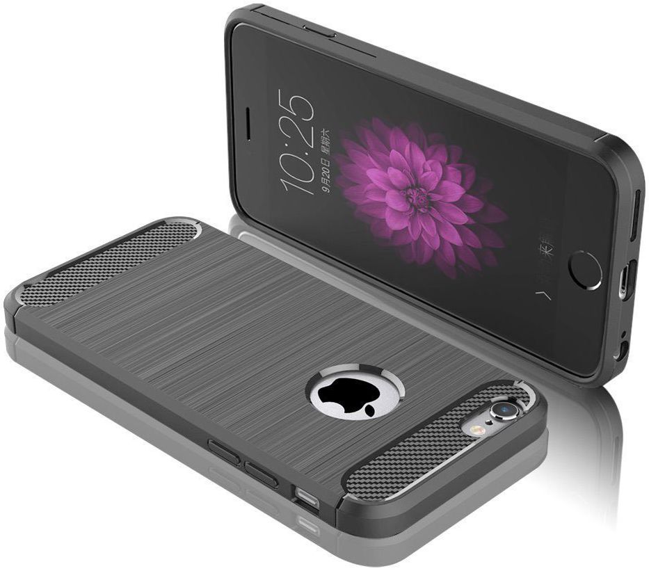 Apple iPhone 6S Plus Geborsteld TPU Hoesje Grijs afbeelding 2