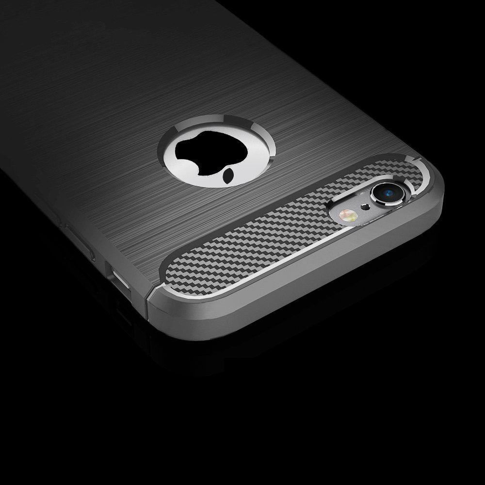 Apple iPhone 6S Plus Geborsteld TPU Hoesje Grijs afbeelding 4